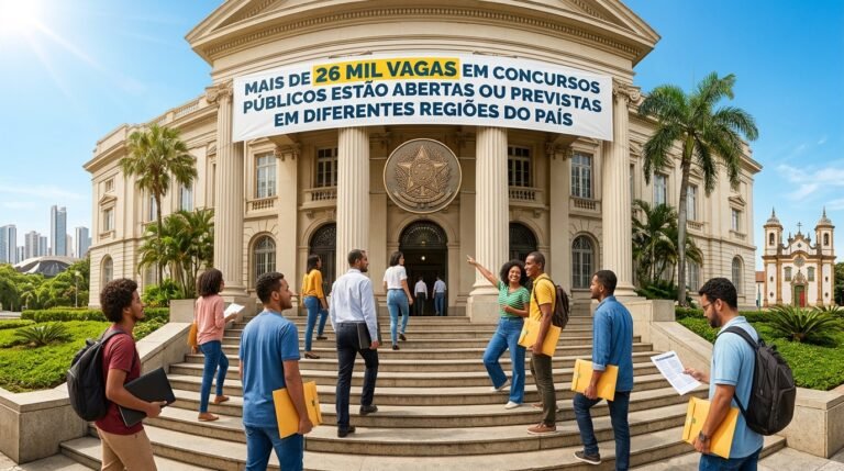 Mais de 26 mil vagas em concursos públicos estão abertas ou previstas em diferentes regiões do país